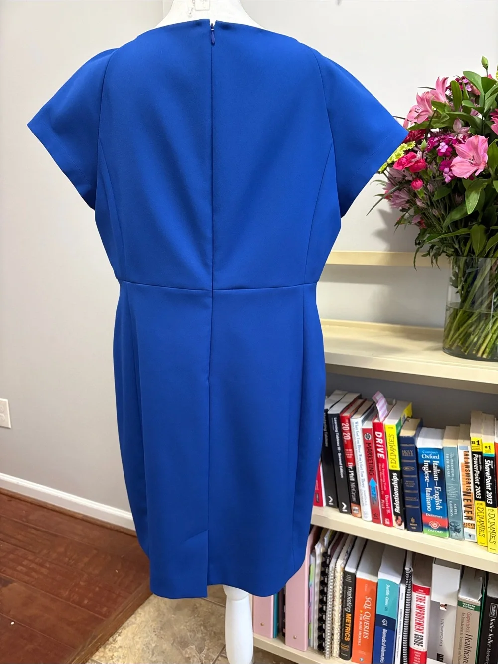 J. Crew Cobalt Blue Cap-Sleeve Sheath Dress